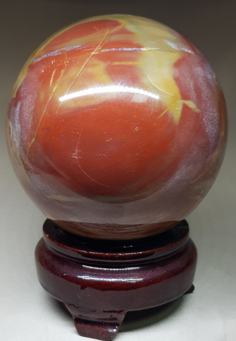 나무 화석(규화목)수정 구 92mm