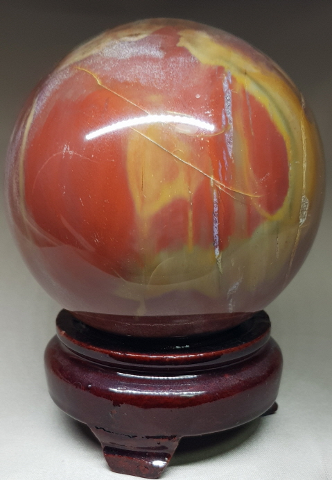 나무 화석(규화목)수정 구 92mm