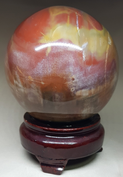 나무 화석(규화목)수정 구 92mm