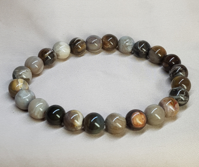 나무화석(규화목)8.6mm 팔찌